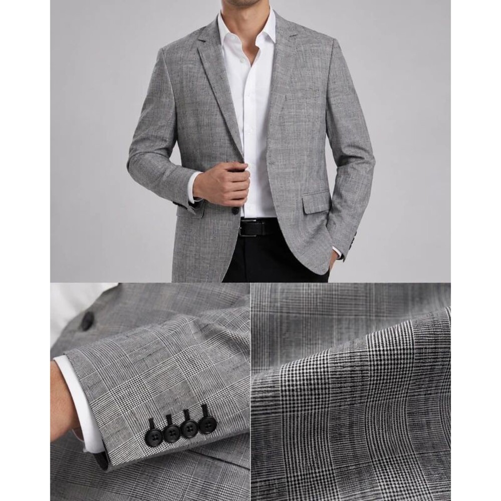 Express men's male grey blazer tuxedo suit tailored jacket 40R size M